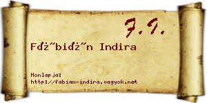 Fábián Indira névjegykártya