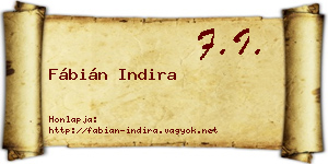 Fábián Indira névjegykártya